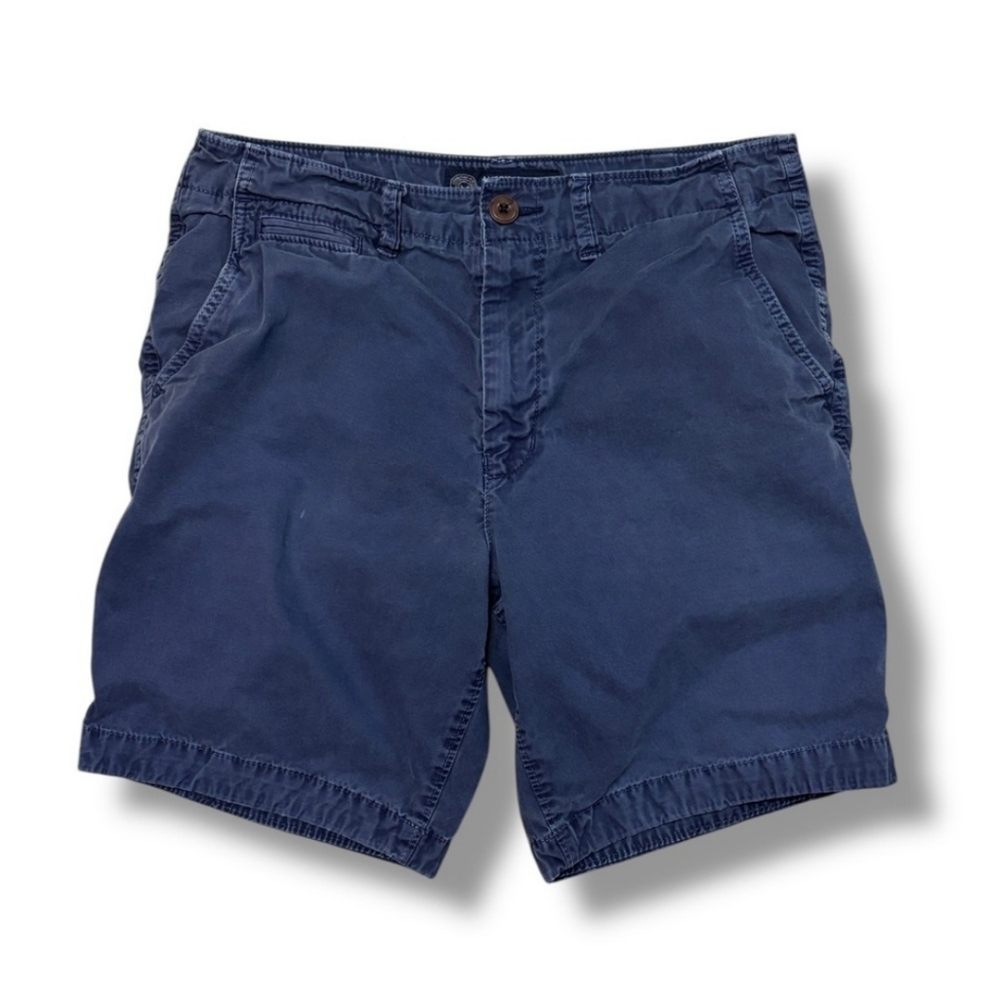 AMERICAN EAGLE OUTFITTERS Navy Prep Flat Front Chino Shorts